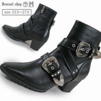 ヴァンキッシュ VANQUISH Cow Leather side zip ring heel Boots