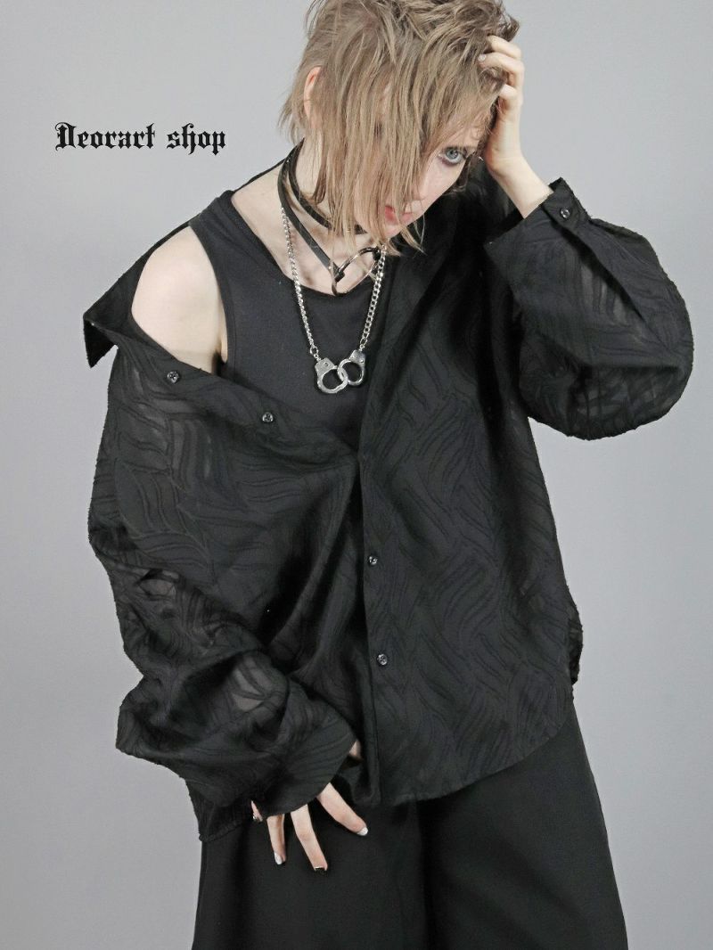 Deorart,ディオラート,透け,シャツ,ブラウス,かっこいい,奇麗,大人シャツ,大人ブラウス,ゴシックファッション,パンクファッション,地雷系男子,地雷系女子,通販,ユニセックス