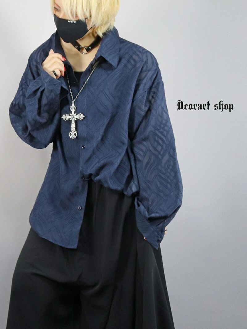 Deorart,ディオラート,透け,シャツ,ブラウス,かっこいい,奇麗,大人シャツ,大人ブラウス,ゴシックファッション,パンクファッション,地雷系男子,地雷系女子,通販,ユニセックス