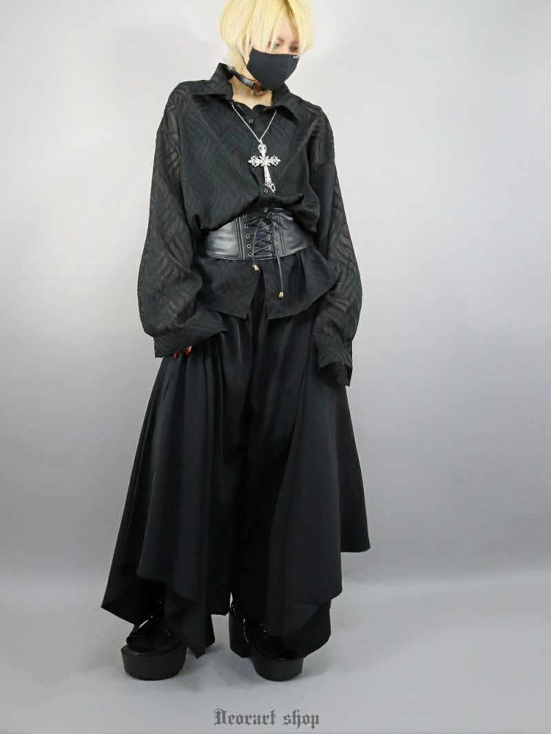 Deorart,ディオラート,透け,シャツ,ブラウス,かっこいい,奇麗,大人シャツ,大人ブラウス,ゴシックファッション,パンクファッション,地雷系男子,地雷系女子,通販,ユニセックス