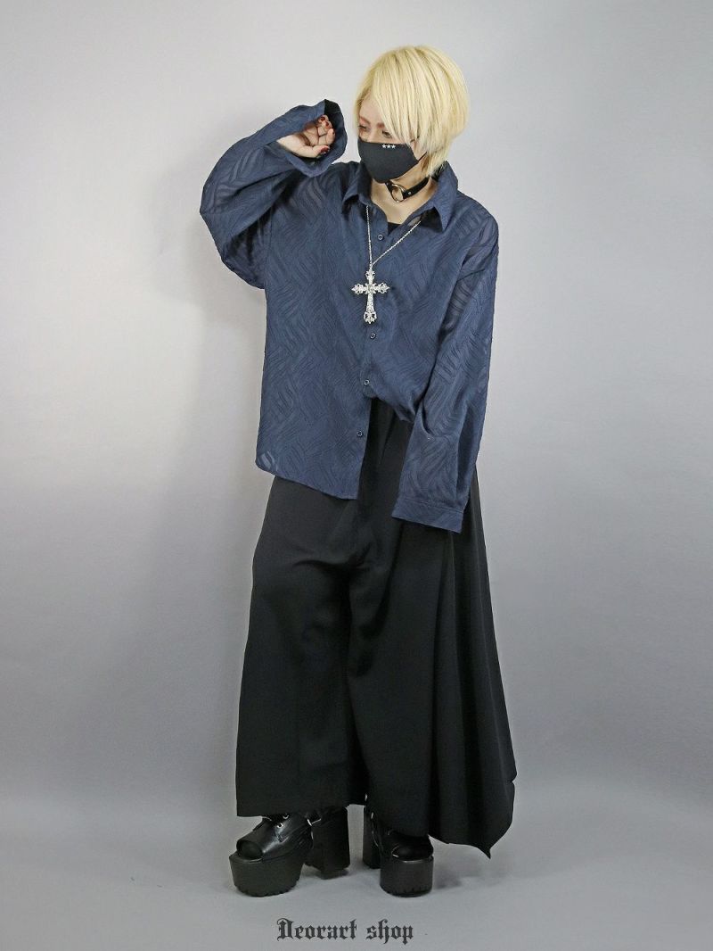 Deorart,ディオラート,透け,シャツ,ブラウス,かっこいい,奇麗,大人シャツ,大人ブラウス,ゴシックファッション,パンクファッション,地雷系男子,地雷系女子,通販,ユニセックス