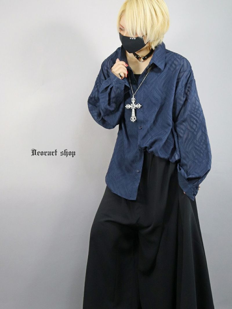 Deorart,ディオラート,透け,シャツ,ブラウス,かっこいい,奇麗,大人シャツ,大人ブラウス,ゴシックファッション,パンクファッション,地雷系男子,地雷系女子,通販,ユニセックス