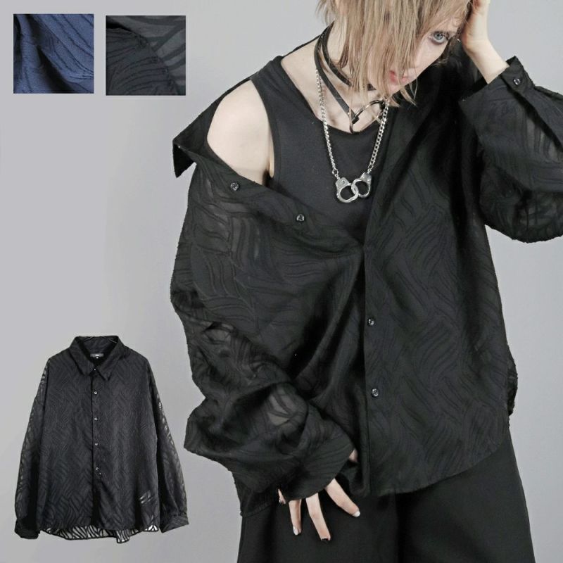 Deorart,ディオラート,透け,シャツ,ブラウス,かっこいい,奇麗,大人シャツ,大人ブラウス,ゴシックファッション,パンクファッション,地雷系男子,地雷系女子,通販,ユニセックス