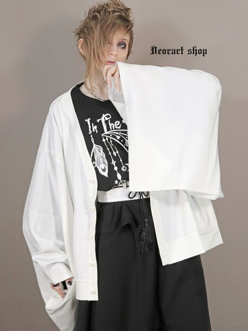 Deorart,ディオラート,モード,ゴシック,セットアップ,モノトーン,着物袖,振袖,和装セットアップ,カーディガン,羽織り,魔導士,魔法使い,ポンチョ,ワイド袖,新中式,チャイナ柄,ライブ,ファッション,衣装,メンズ,レディス,衣装,通販
