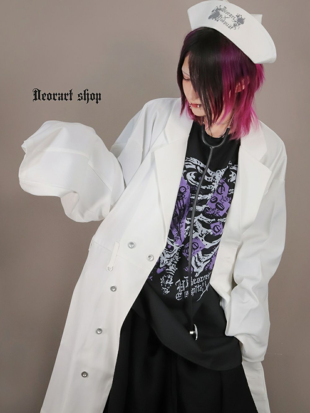 Deorart,ディオラート,病院風コーデ,ナースコーデ,ドクター,白衣,マッドサイエンティスト,医者,コスプレ,ゴスロリ,通販, 地雷系,ハロウィン,衣装,バンド,コンカフェ,V系,ヴィジュアル系,男,メンズ,レディース,ファッション,mad scientist,emo,fashion