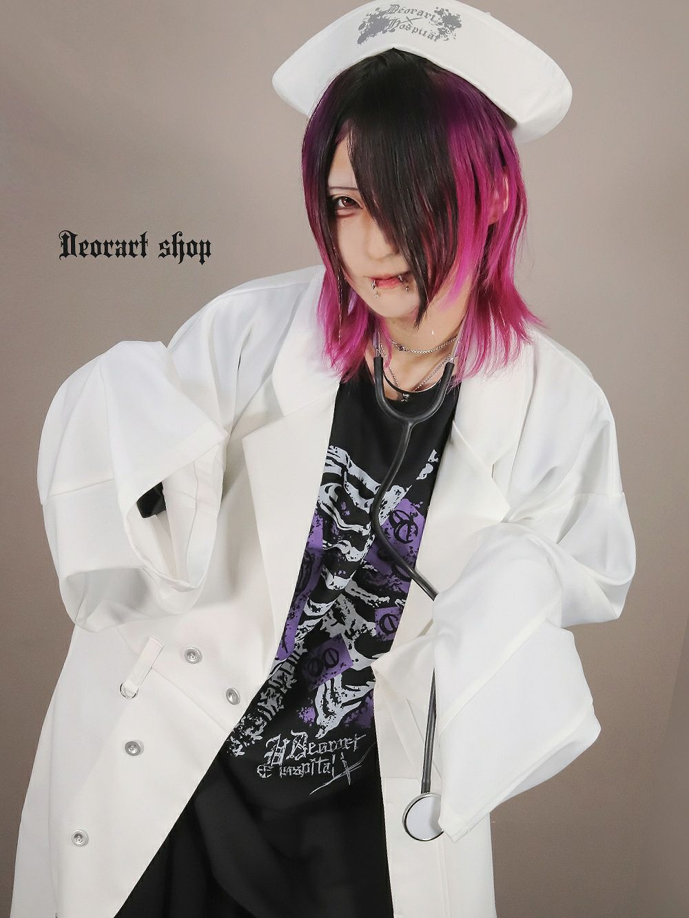 Deorart,ディオラート,病院風コーデ,ナースコーデ,ドクター,白衣,マッドサイエンティスト,医者,コスプレ,ゴスロリ,通販, 地雷系,ハロウィン,衣装,バンド,コンカフェ,V系,ヴィジュアル系,男,メンズ,レディース,ファッション,mad scientist,emo,fashion