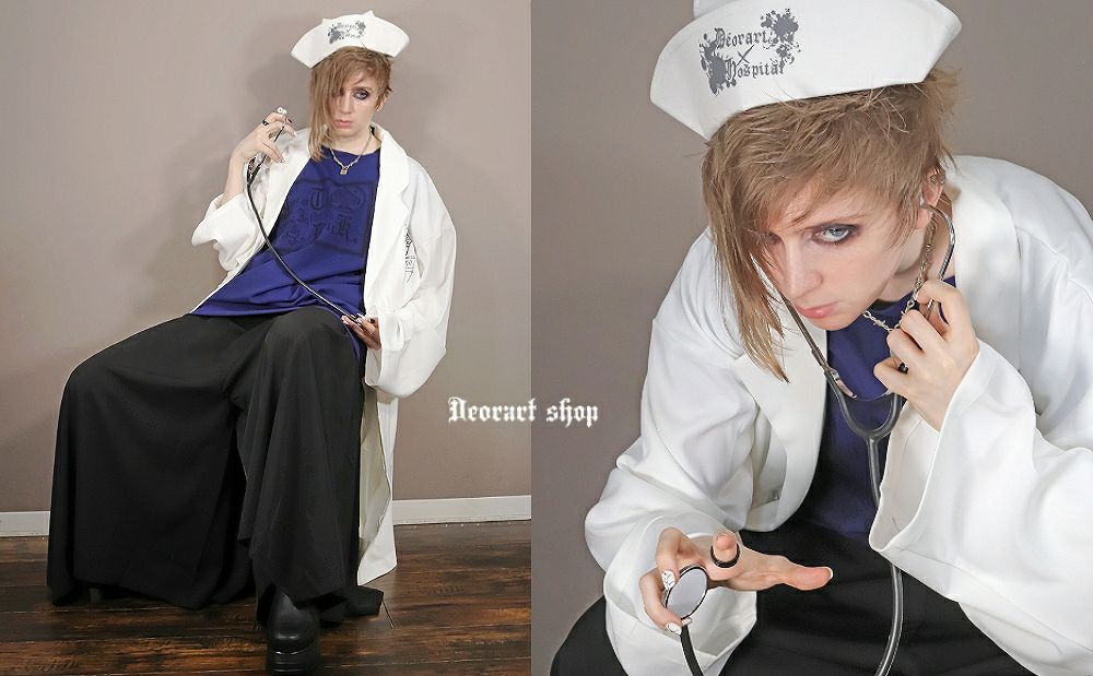 Deorart,ディオラート,病院風コーデ,ナースコーデ,ドクター,白衣,マッドサイエンティスト,医者,コスプレ,ゴスロリ,通販, 地雷系,ハロウィン,衣装,バンド,コンカフェ,V系,ヴィジュアル系,男,メンズ,レディース,ファッション,mad scientist,emo,fashion