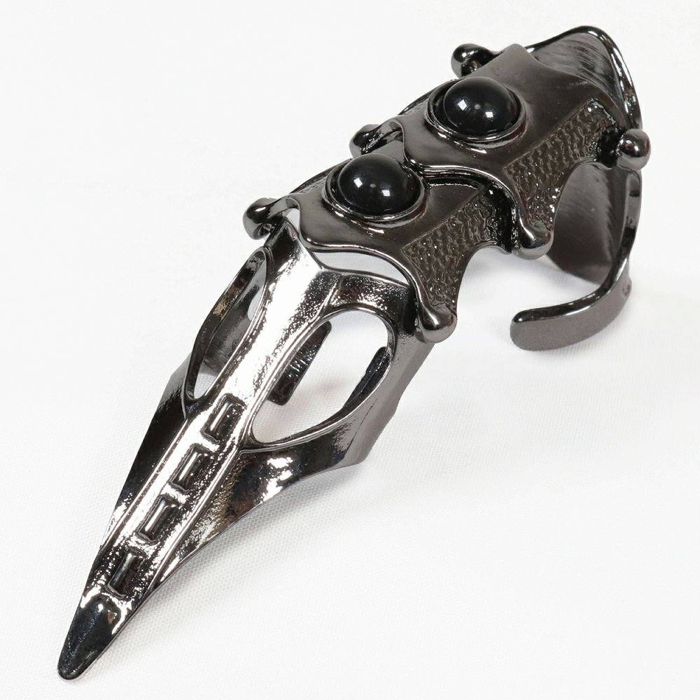 BY1153 黒玉デザインアーマーリング 指輪 [フィンガーリング