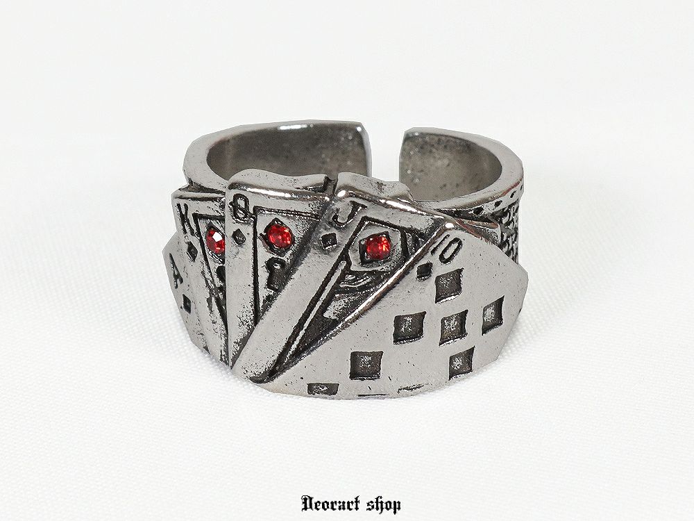 Deorart,ディオラート,リング,指輪,トランプ柄,トランプモチーフ,ラインストーン付き,シルバーリング,通販,アリスモチーフ