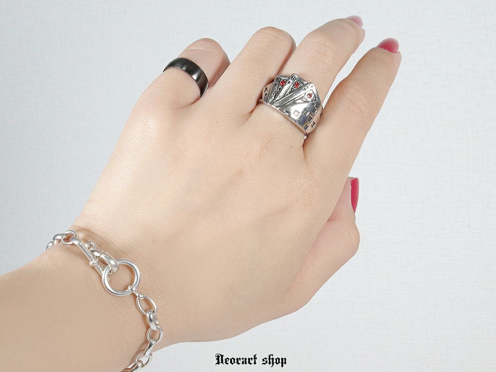 Deorart,ディオラート,リング,指輪,トランプ柄,トランプモチーフ,ラインストーン付き,シルバーリング,通販,アリスモチーフ