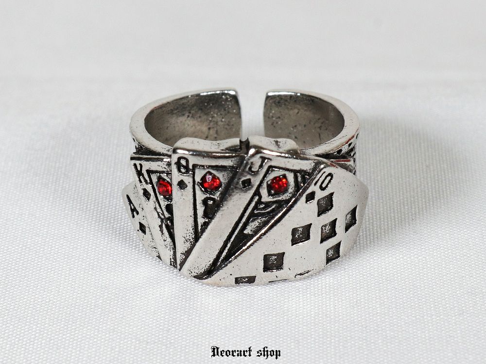 Deorart,ディオラート,リング,指輪,トランプ柄,トランプモチーフ,ラインストーン付き,シルバーリング,通販,アリスモチーフ