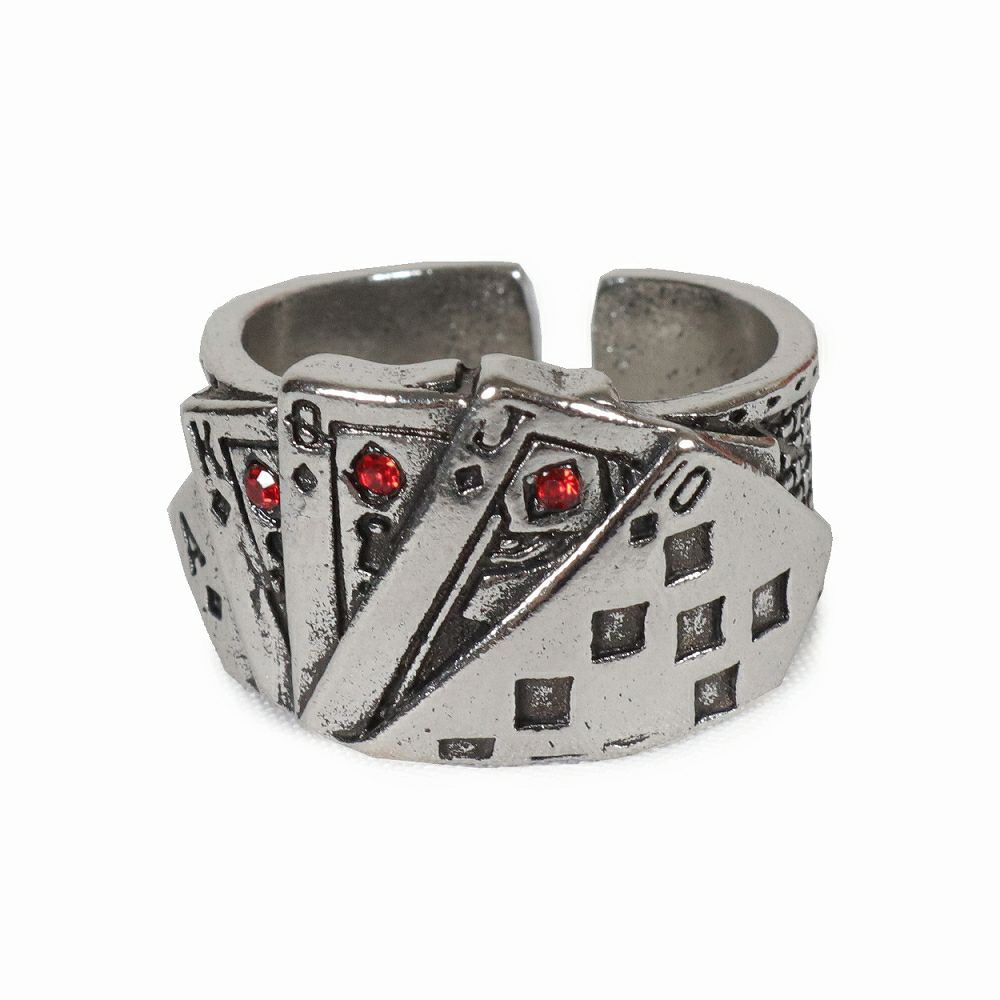 Deorart,ディオラート,リング,指輪,トランプ柄,トランプモチーフ,ラインストーン付き,シルバーリング,通販,アリスモチーフ