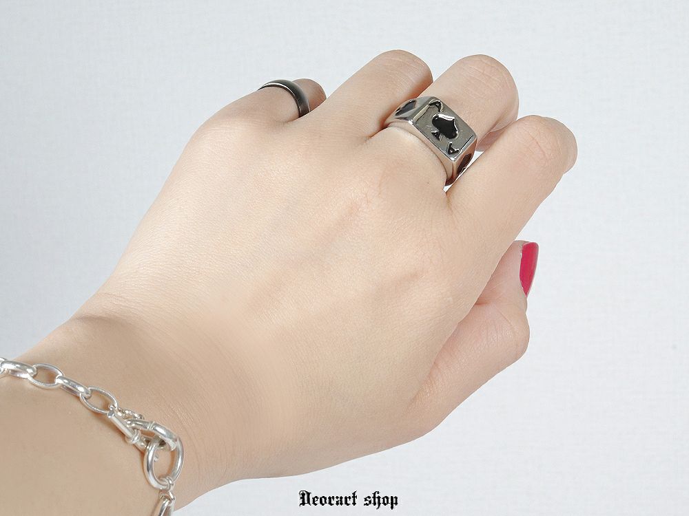 Deorart,ディオラート,スペード柄,トランプ柄,トランプモチーフ,シルバーリング,通販,かっこいい,ユニセックスアクセ