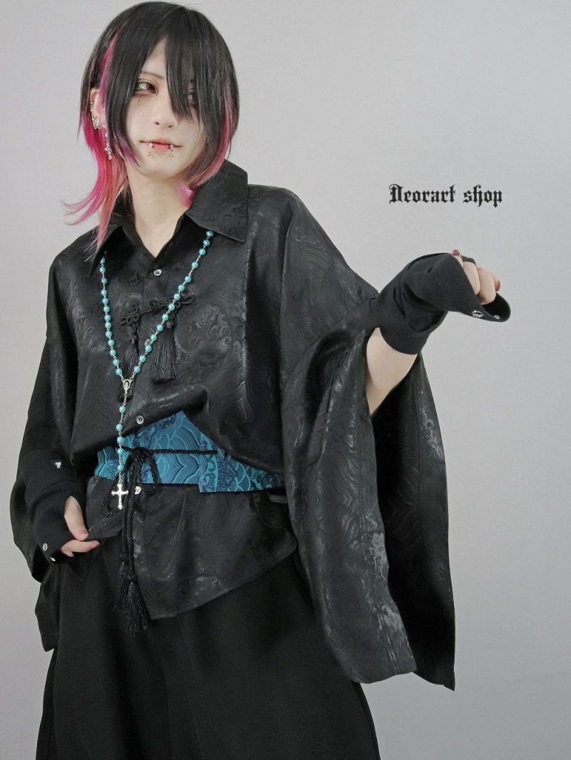 DRT2840 【GOTH CHINA】ワイド五分袖・チャイナシャツ [ 中華柄 DRT2840 【GOTH CHINA】ワイド五分袖・チャイナシャツ [ 中華柄
