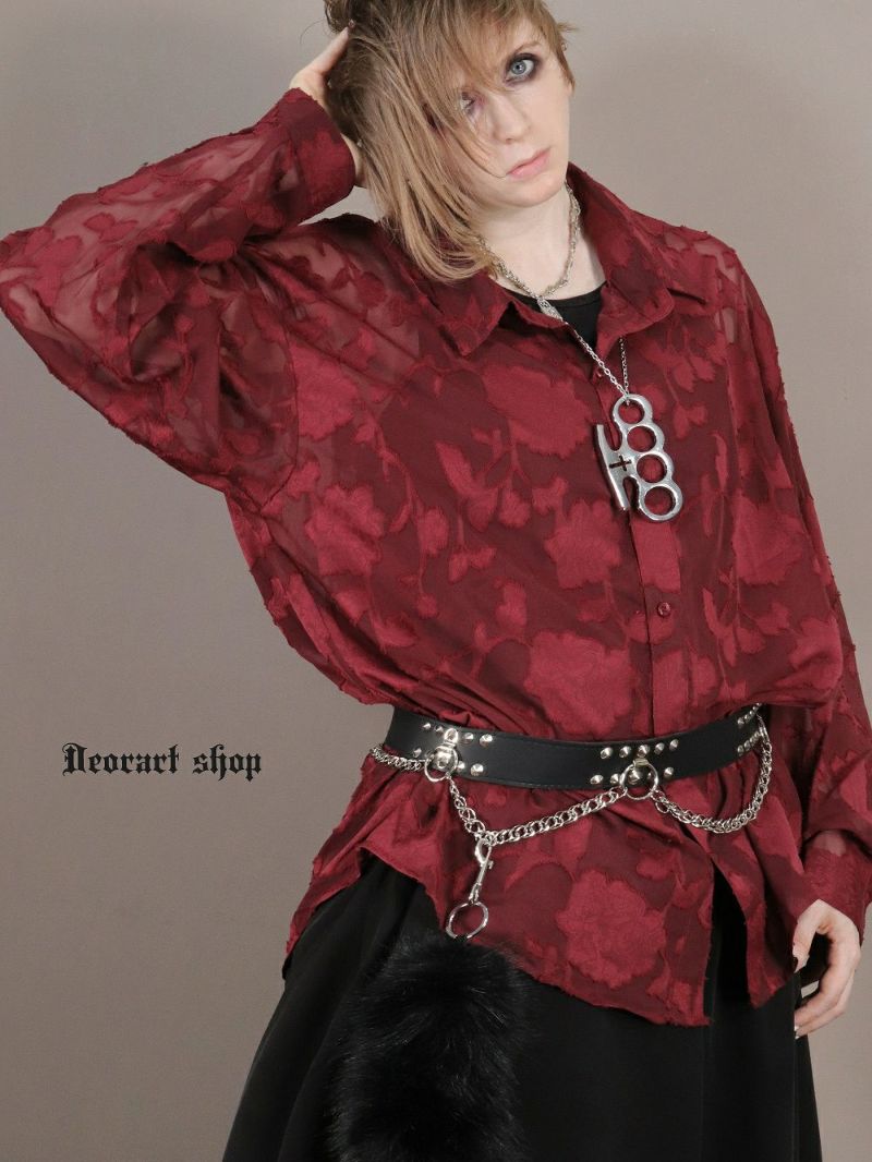 Deorart,ディオラート,透け,シアーシャツ,レース,ブラウス,かっこいい,奇麗,大人シャツ,大人ブラウス,ゴシックファッション,パンクファッション,地雷系男子,地雷系女子,通販,V系,ヴィジュアル系,ユニセックス