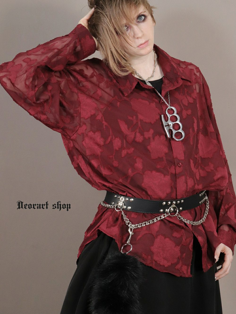 Deorart,ディオラート,透け,シアーシャツ,レース,ブラウス,かっこいい,奇麗,大人シャツ,大人ブラウス,ゴシックファッション,パンクファッション,地雷系男子,地雷系女子,通販,V系,ヴィジュアル系,ユニセックス