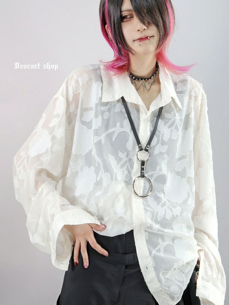 Deorart,ディオラート,透け,シアーシャツ,レース,ブラウス,かっこいい,奇麗,大人シャツ,大人ブラウス,ゴシックファッション,パンクファッション,地雷系男子,地雷系女子,通販,V系,ヴィジュアル系,ユニセックス