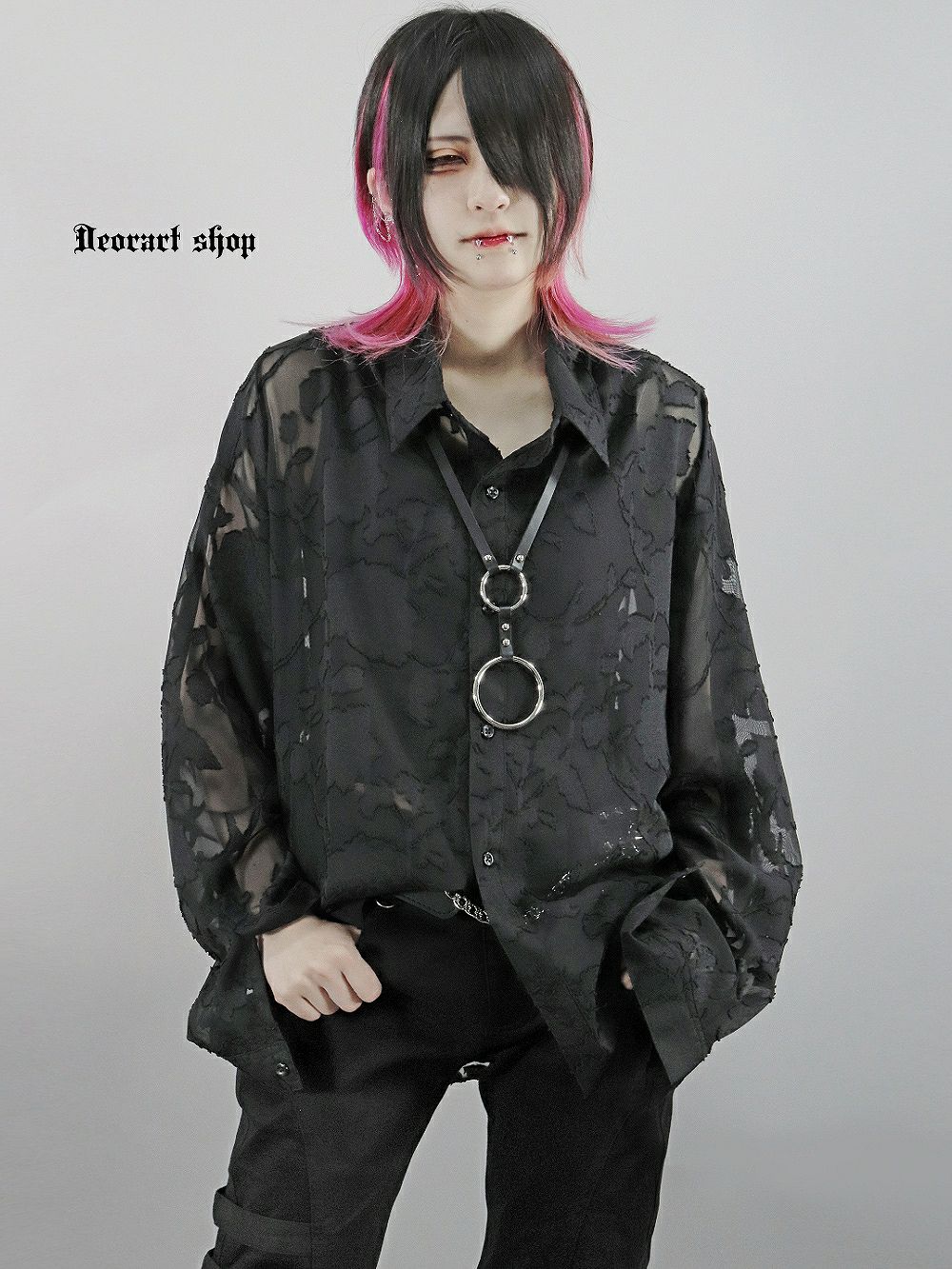 Deorart,ディオラート,透け,シアーシャツ,レース,ブラウス,かっこいい,奇麗,大人シャツ,大人ブラウス,ゴシックファッション,パンクファッション,地雷系男子,地雷系女子,通販,V系,ヴィジュアル系,ユニセックス