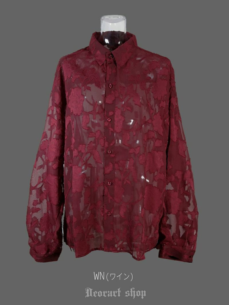 Deorart,ディオラート,透け,シアーシャツ,レース,ブラウス,かっこいい,奇麗,大人シャツ,大人ブラウス,ゴシックファッション,パンクファッション,地雷系男子,地雷系女子,通販,V系,ヴィジュアル系,ユニセックス