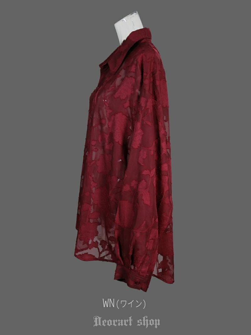 Deorart,ディオラート,透け,シアーシャツ,レース,ブラウス,かっこいい,奇麗,大人シャツ,大人ブラウス,ゴシックファッション,パンクファッション,地雷系男子,地雷系女子,通販,V系,ヴィジュアル系,ユニセックス