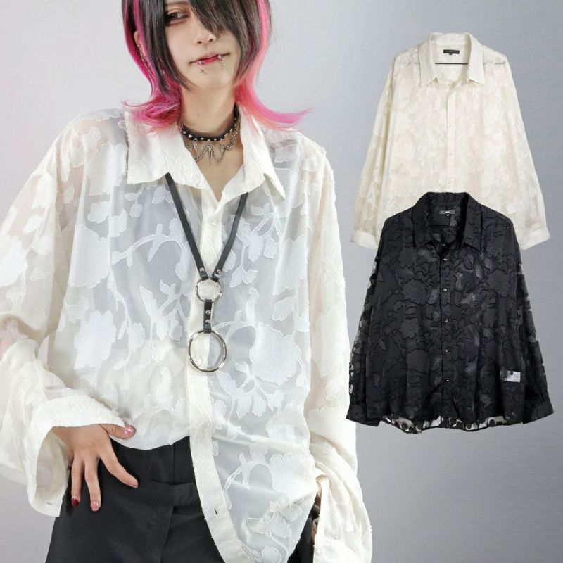 Deorart,ディオラート,透け,シアーシャツ,レース,ブラウス,かっこいい,奇麗,大人シャツ,大人ブラウス,ゴシックファッション,パンクファッション,地雷系男子,地雷系女子,通販,V系,ヴィジュアル系,ユニセックス