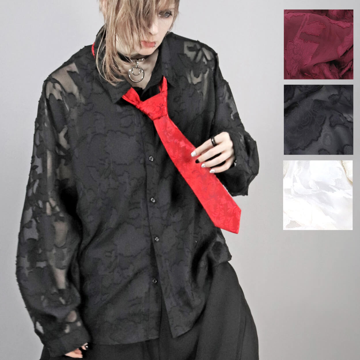 Deorart,ディオラート,透け,シアーシャツ,レース,ブラウス,かっこいい,奇麗,大人シャツ,大人ブラウス,ゴシックファッション,パンクファッション,地雷系男子,地雷系女子,通販,V系,ヴィジュアル系,ユニセックス