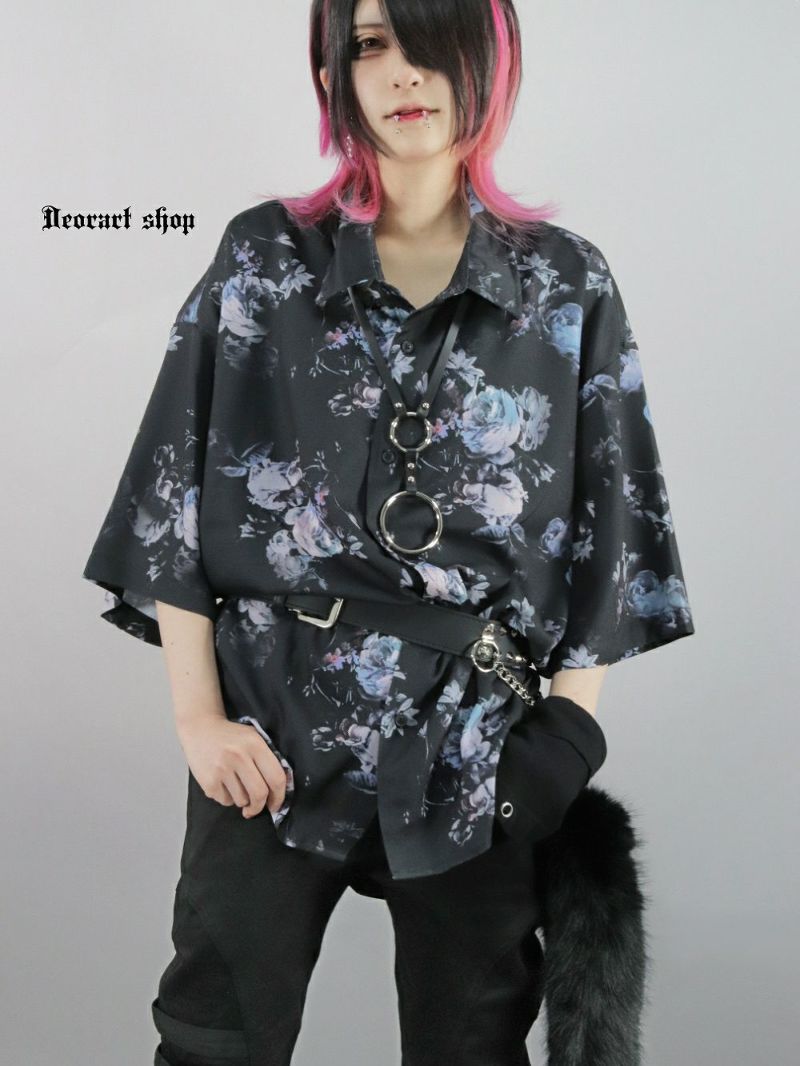 Deorart,ディオラート,総柄シャツ,V系シャツ,パーティ,ドレスアップ,ローズ柄,オーバーサイズ,薔薇,花柄,メンズ,レディス,おしゃれ,カッコイイ,地雷系,ホスト,ライブ衣装,通販