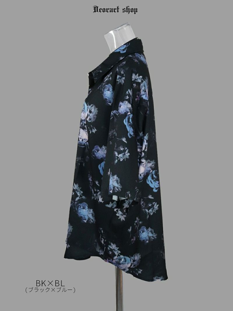 Deorart,ディオラート,総柄シャツ,V系シャツ,パーティ,ドレスアップ,ローズ柄,オーバーサイズ,薔薇,花柄,メンズ,レディス,おしゃれ,カッコイイ,地雷系,ホスト,ライブ衣装,通販