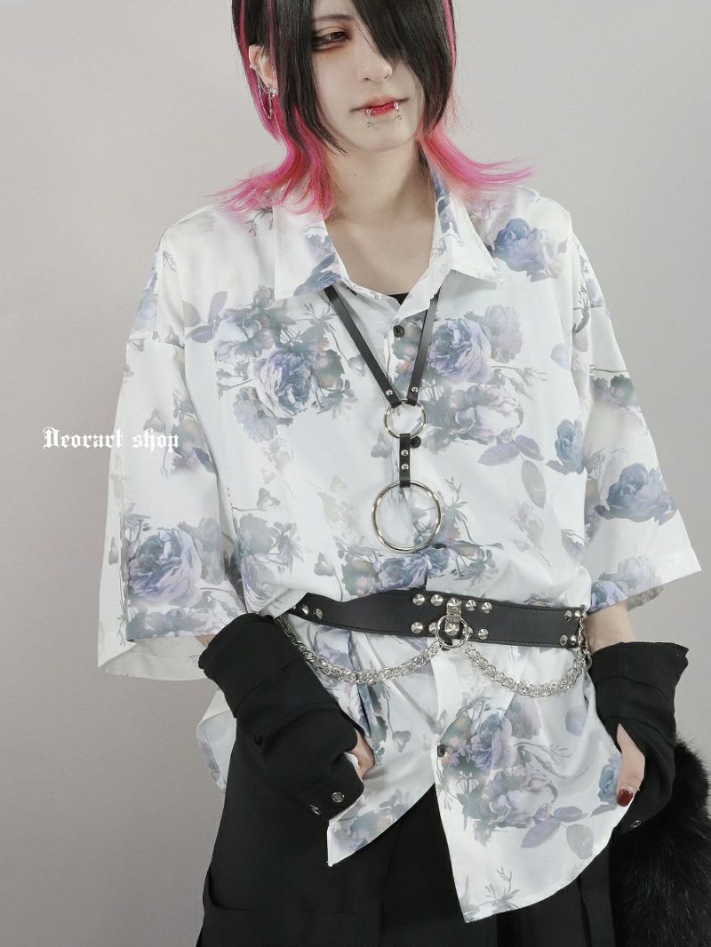 Deorart,ディオラート,総柄シャツ,V系シャツ,パーティ,ドレスアップ,ローズ柄,オーバーサイズ,薔薇,花柄,メンズ,レディス,おしゃれ,カッコイイ,地雷系,ホスト,ライブ衣装,通販