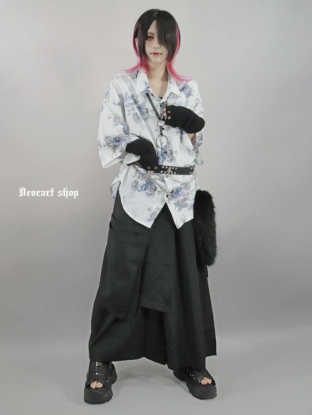 Deorart,ディオラート,総柄シャツ,V系シャツ,パーティ,ドレスアップ,ローズ柄,オーバーサイズ,薔薇,花柄,メンズ,レディス,おしゃれ,カッコイイ,地雷系,ホスト,ライブ衣装,通販