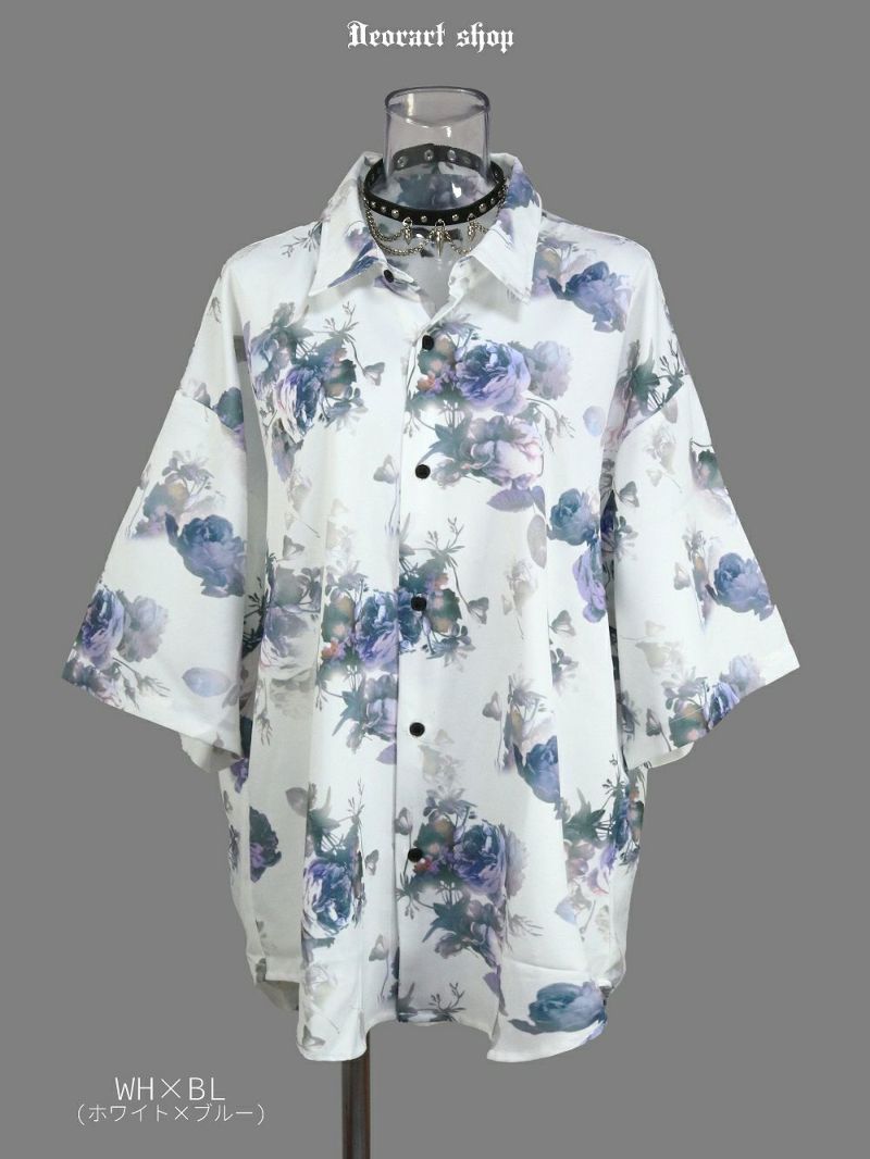 Deorart,ディオラート,総柄シャツ,V系シャツ,パーティ,ドレスアップ,ローズ柄,オーバーサイズ,薔薇,花柄,メンズ,レディス,おしゃれ,カッコイイ,地雷系,ホスト,ライブ衣装,通販