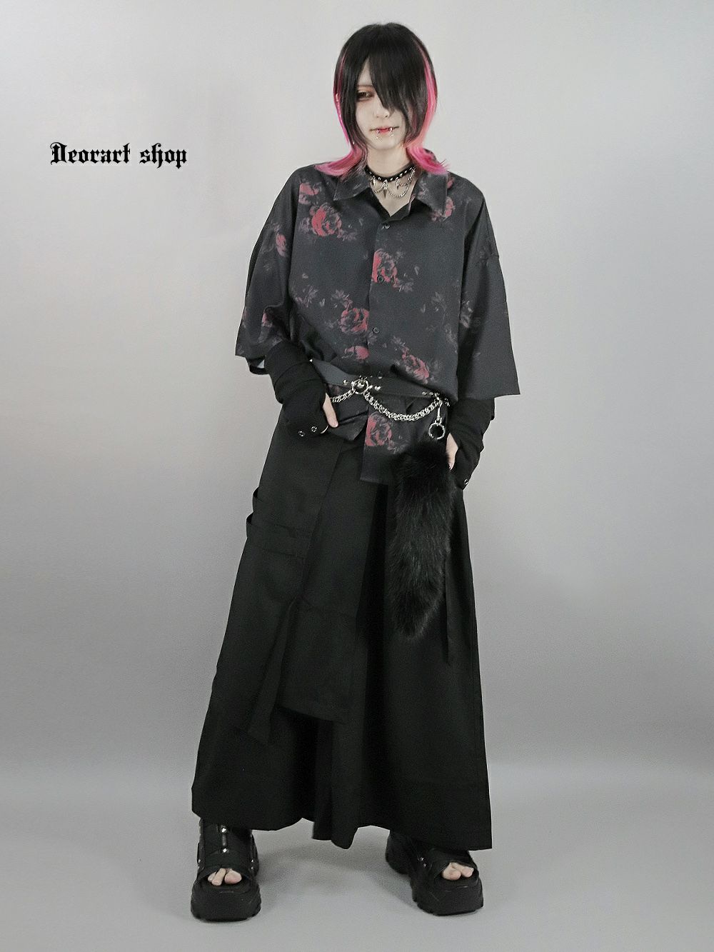 Deorart,ディオラート,総柄シャツ,V系シャツ,パーティ,ドレスアップ,ローズ柄,オーバーサイズ,薔薇,花柄,メンズ,レディス,おしゃれ,カッコイイ,地雷系,ホスト,ライブ衣装,通販