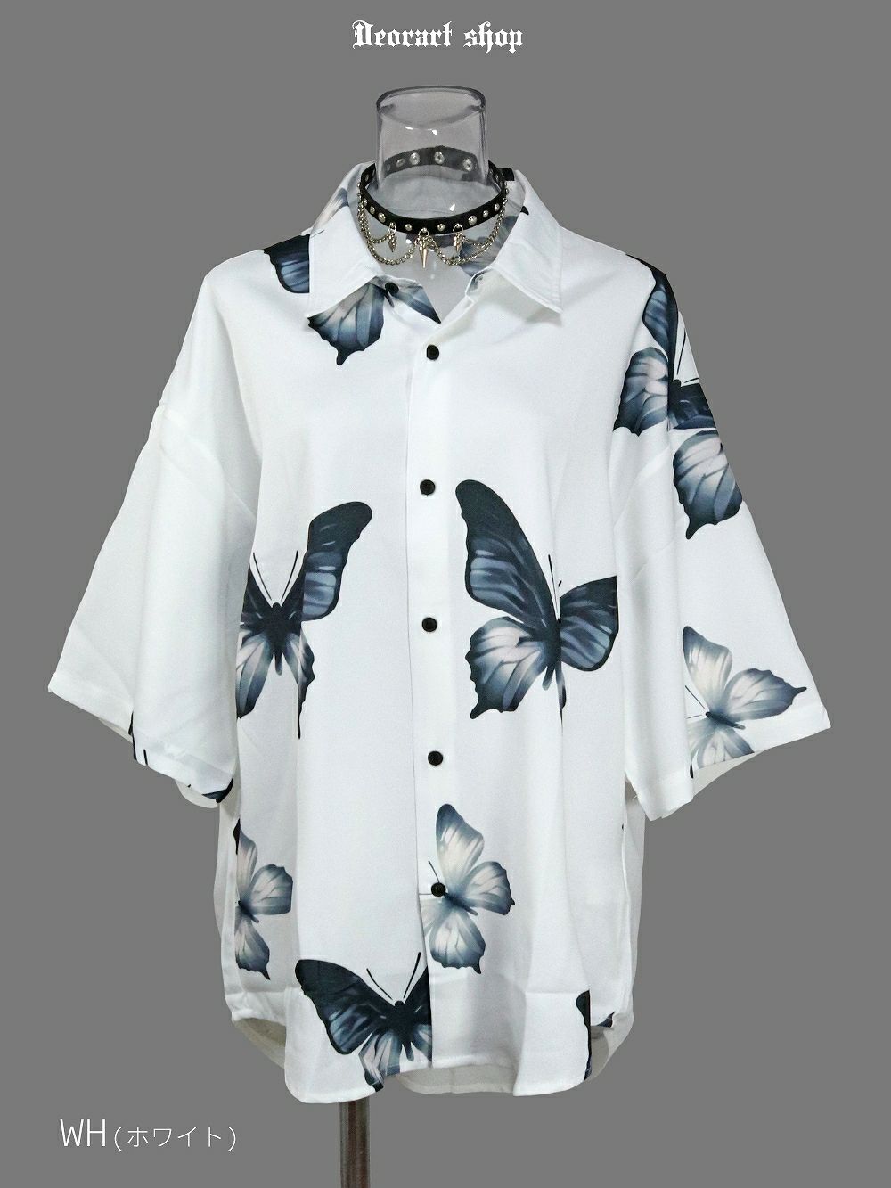 Deorart,ディオラート,総柄シャツ,V系シャツ,パーティ,ドレスアップ,蝶々,バタフタイ柄,フォトプリント,オーバーサイズ,薔薇,花柄,メンズ,レディス,おしゃれ,カッコイイ,地雷系,ホスト,ライブ衣装,通販