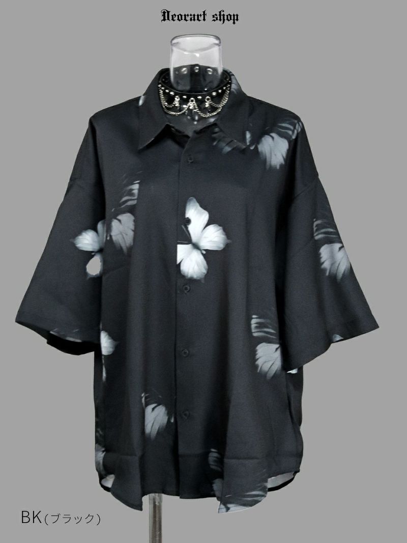 Deorart,ディオラート,総柄シャツ,V系シャツ,パーティ,ドレスアップ,蝶々,バタフタイ柄,フォトプリント,オーバーサイズ,薔薇,花柄,メンズ,レディス,おしゃれ,カッコイイ,地雷系,ホスト,ライブ衣装,通販