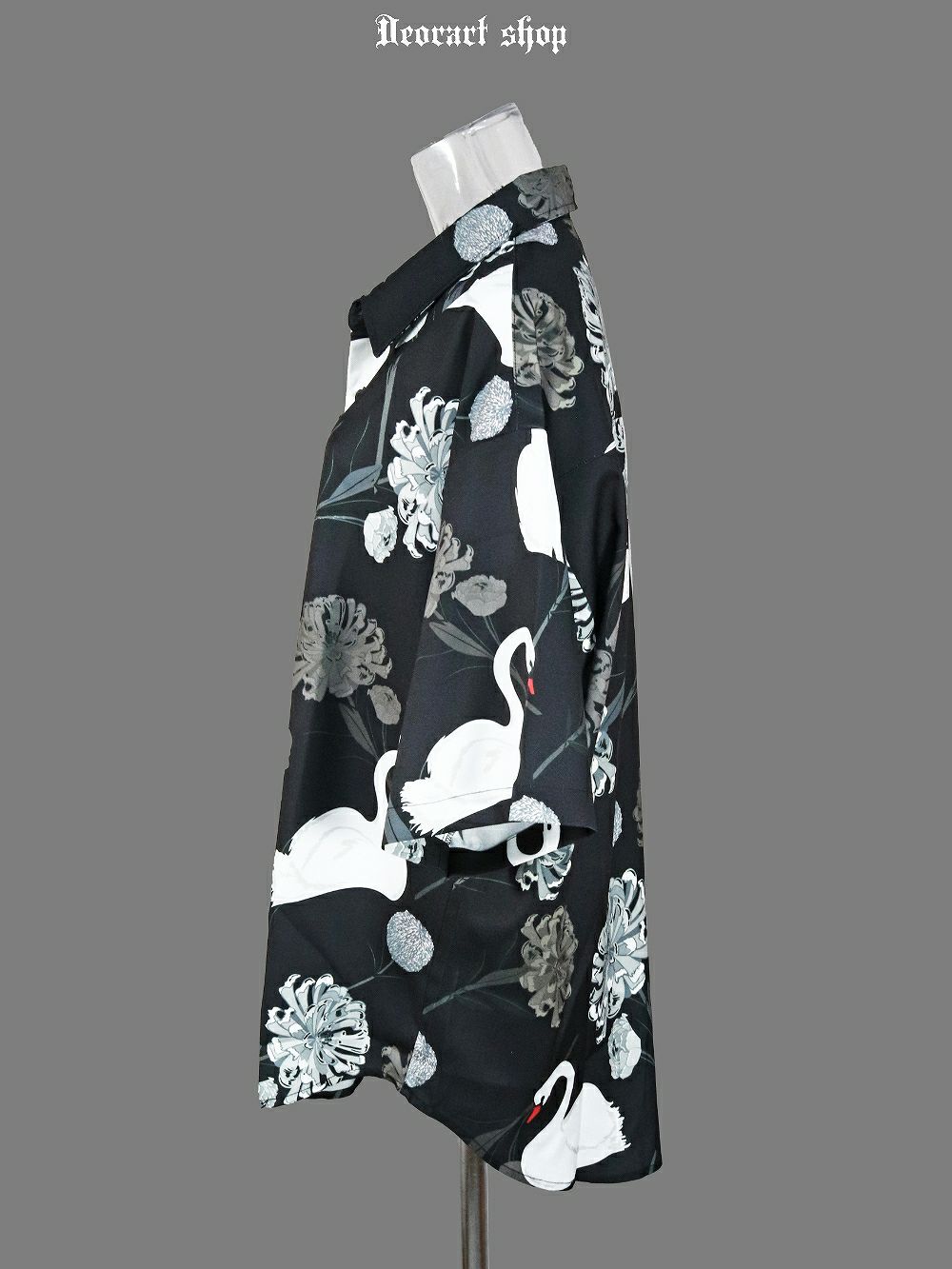 Deorart,ディオラート,V系シャツ,柄シャツ,鳥柄,白鳥,ゴシック,バンド,ホスト,男装,衣装,オーバーサイズ,