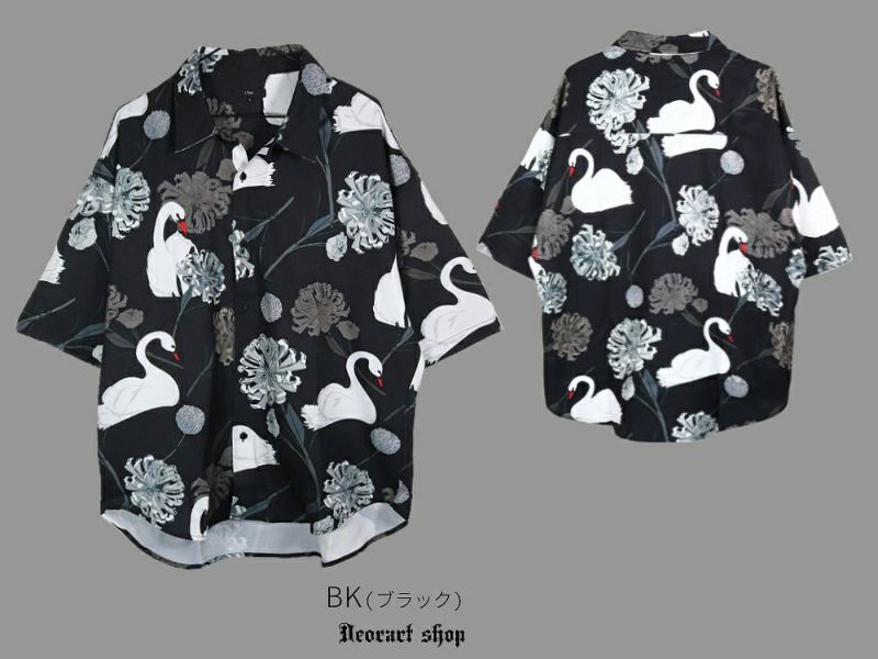 Deorart,ディオラート,V系シャツ,柄シャツ,鳥柄,白鳥,ゴシック,バンド,ホスト,男装,衣装,オーバーサイズ,