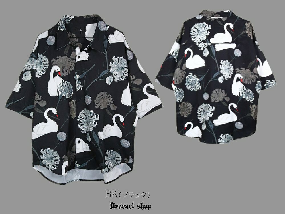 Deorart,ディオラート,V系シャツ,柄シャツ,鳥柄,白鳥,ゴシック,バンド,ホスト,男装,衣装,オーバーサイズ,