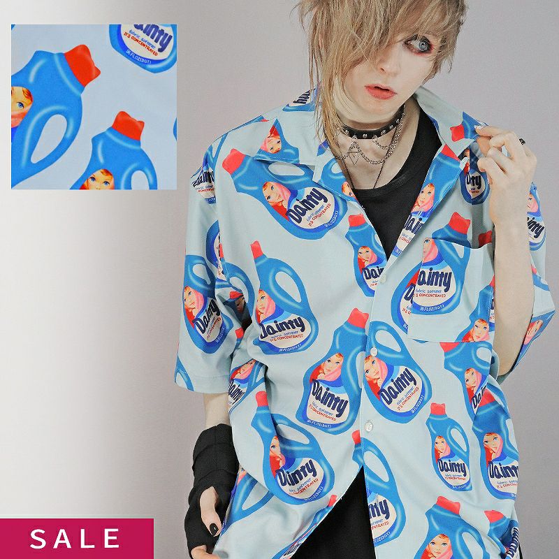 Deorart,ディオラート,シャツ,ブラウス,五分袖シャツ,ユニークシャツ,洗剤柄,夏,メンズシャツ,ユニセックスシャツ,アメリカン柄,アメコミ,海外風,アロハシャツ