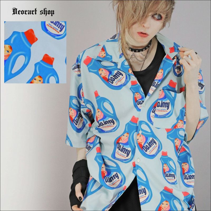 Deorart,ディオラート,シャツ,ブラウス,五分袖シャツ,ユニークシャツ,洗剤柄,夏,メンズシャツ,ユニセックスシャツ,アメリカン柄,アメコミ,海外風,アロハシャツ