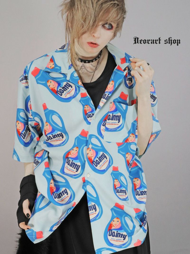 Deorart,ディオラート,シャツ,ブラウス,五分袖シャツ,ユニークシャツ,洗剤柄,夏,メンズシャツ,ユニセックスシャツ,アメリカン柄,アメコミ,海外風,アロハシャツ