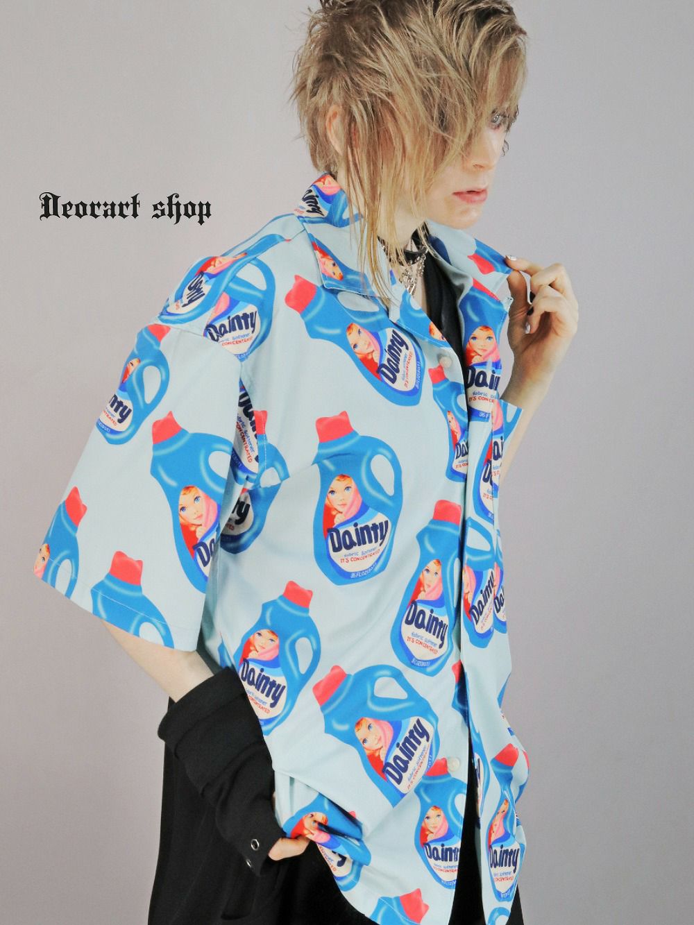 Deorart,ディオラート,シャツ,ブラウス,五分袖シャツ,ユニークシャツ,洗剤柄,夏,メンズシャツ,ユニセックスシャツ,アメリカン柄,アメコミ,海外風,アロハシャツ