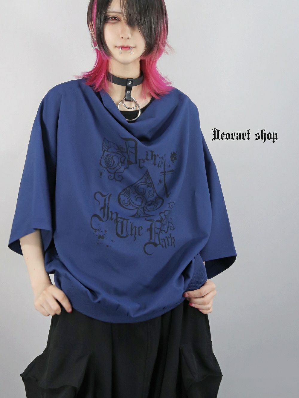 Deorart,ディオラート,モード,ゴシック,Tシャツ,ドレープ,普段使い,スペード,薔薇,裾絞り,地雷系,V系,ヴィジュアル系,大人,ファッション,衣装,メンズ,レディス,通販