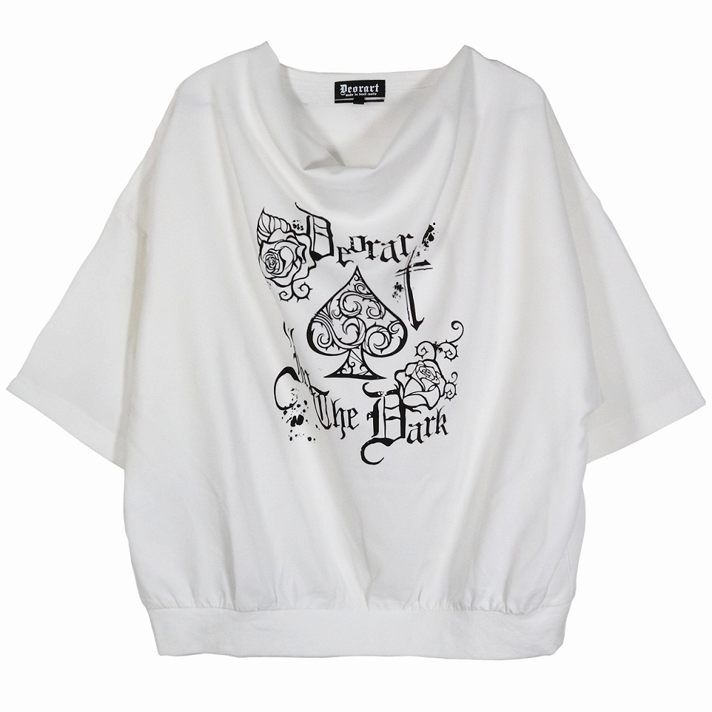 Deorart,ディオラート,モード,ゴシック,Tシャツ,ドレープ,普段使い,スペード,薔薇,裾絞り,地雷系,V系,ヴィジュアル系,大人,ファッション,衣装,メンズ,レディス,通販