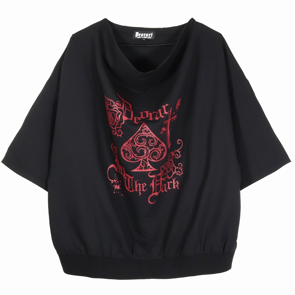 Deorart,ディオラート,モード,ゴシック,Tシャツ,ドレープ,普段使い,スペード,薔薇,裾絞り,地雷系,V系,ヴィジュアル系,大人,ファッション,衣装,メンズ,レディス,通販