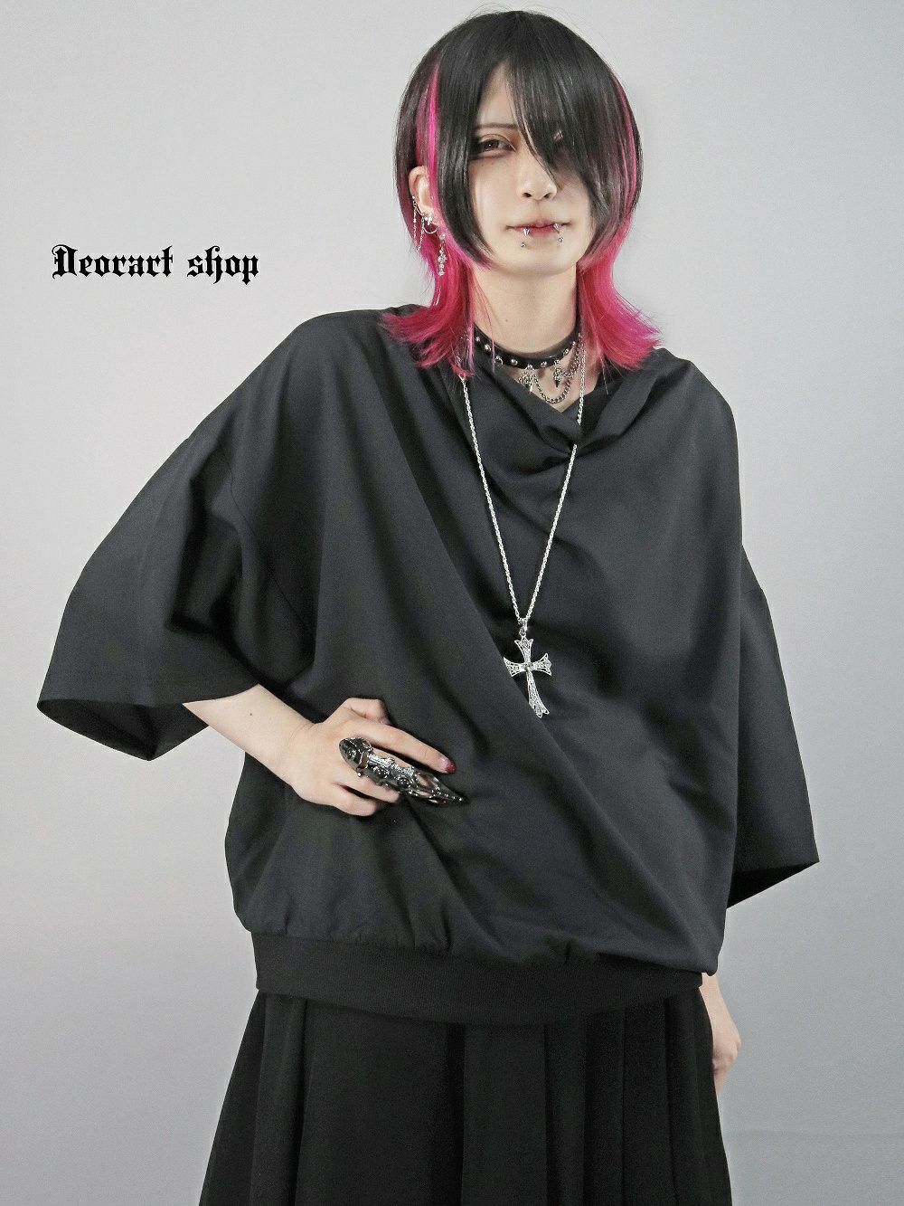 Deorart,ディオラート,モード,ゴシック,Tシャツ,ドレープ,普段使い,ロイヤルブルー,裾絞り,地雷系,V系,ヴィジュアル系,大人,ファッション,衣装,メンズ,レディス,通販