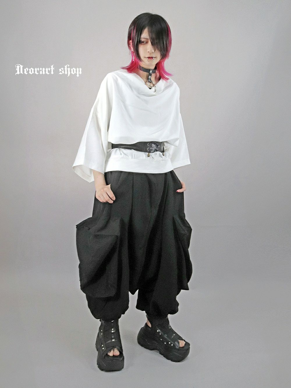 Deorart,ディオラート,モード,ゴシック,Tシャツ,ドレープ,普段使い,ロイヤルブルー,裾絞り,地雷系,V系,ヴィジュアル系,大人,ファッション,衣装,メンズ,レディス,通販