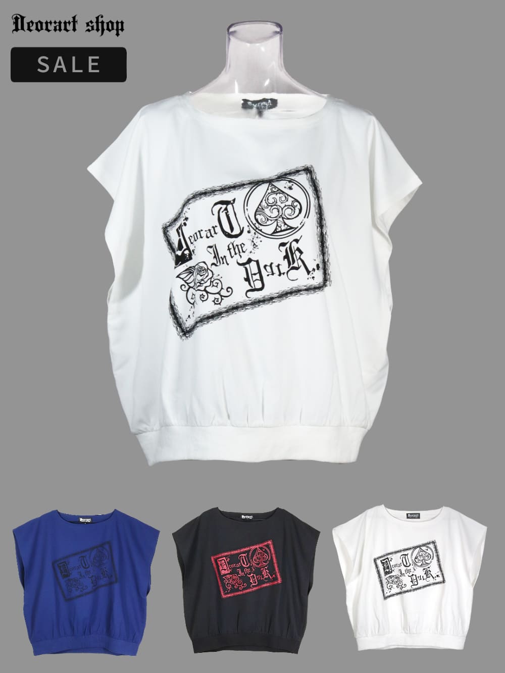 Deorart,ディオラート,モード,ゴシック,Tシャツ,ドレープ,普段使い,スペード,薔薇,裾絞り,地雷系,V系,ヴィジュアル系,大人,ファッション,衣装,メンズ,レディス,通販