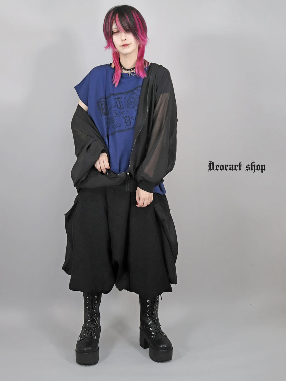 Deorart,ディオラート,モード,ゴシック,Tシャツ,ドレープ,普段使い,スペード,薔薇,裾絞り,地雷系,V系,ヴィジュアル系,大人,ファッション,衣装,メンズ,レディス,通販