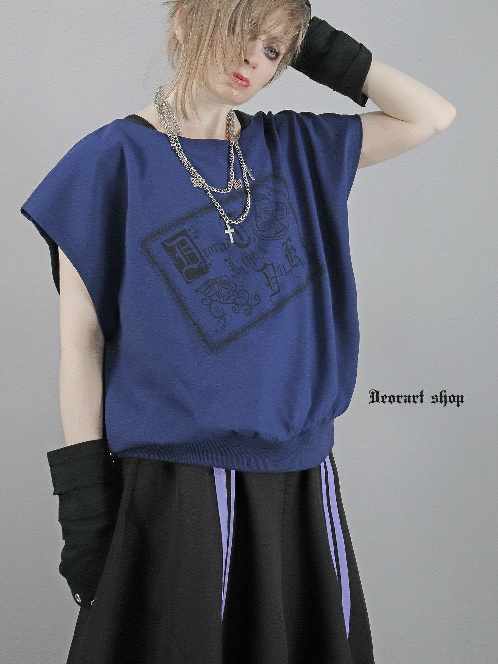 Deorart,ディオラート,モード,ゴシック,Tシャツ,ドレープ,普段使い,スペード,薔薇,裾絞り,地雷系,V系,ヴィジュアル系,大人,ファッション,衣装,メンズ,レディス,通販