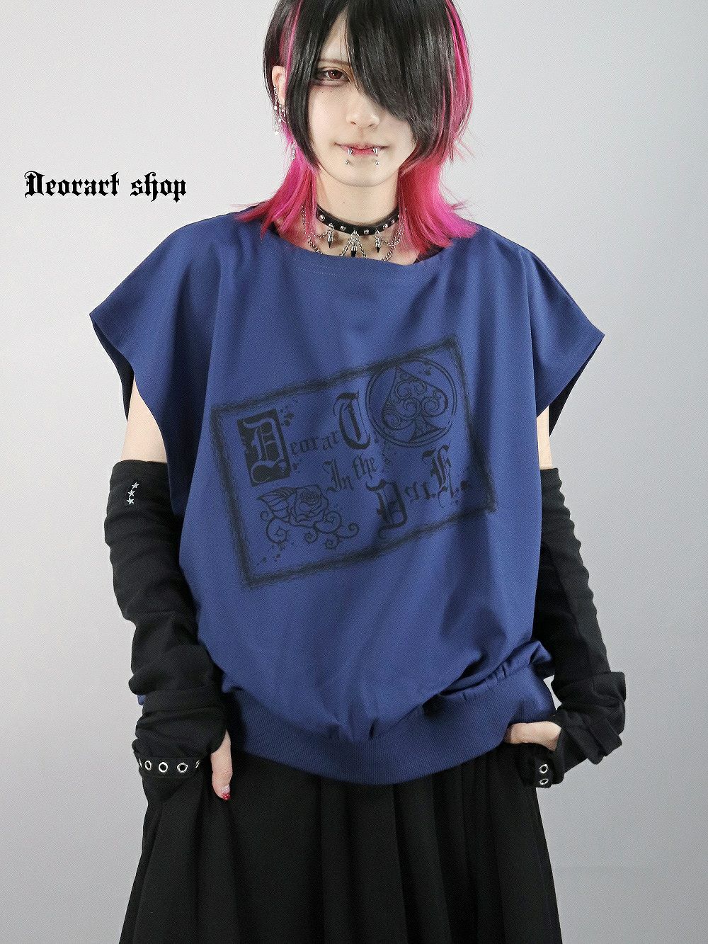Deorart,ディオラート,モード,ゴシック,Tシャツ,ドレープ,普段使い,スペード,薔薇,裾絞り,地雷系,V系,ヴィジュアル系,大人,ファッション,衣装,メンズ,レディス,通販